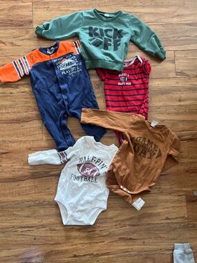 Broncos NFL Football Themed 3-6m 12m baby clothes